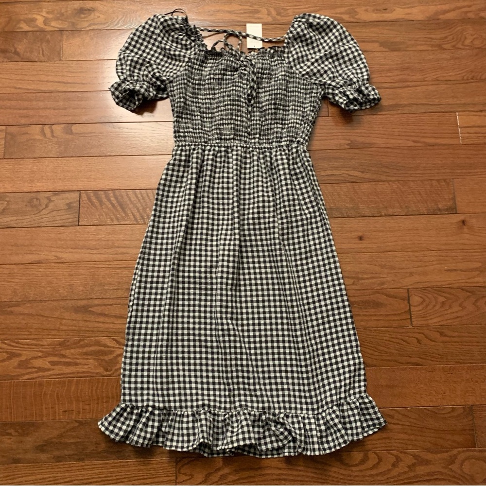Checkered Black & White MIDI dress